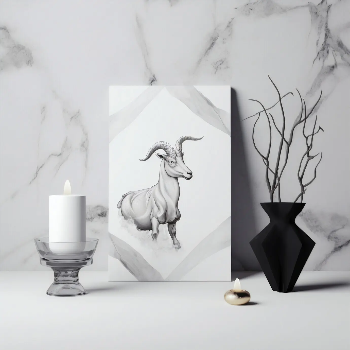 Astrologisches Konzept mit einer Widder-Zeichnung.